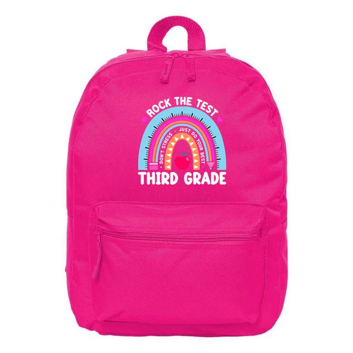 Rock The Test Day 3Rd Grade Teacher Third Grade Testing Day 16 in Basic Backpack