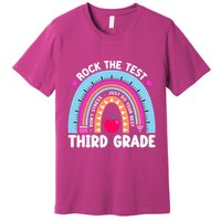 Rock The Test Day 3Rd Grade Teacher Third Grade Testing Day Premium T-Shirt