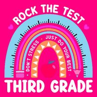 Rock The Test Day 3Rd Grade Teacher Third Grade Testing Day Premium T-Shirt