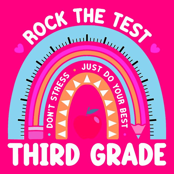 Rock The Test Day 3Rd Grade Teacher Third Grade Testing Day Premium T-Shirt