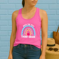 Rock The Test Day 3Rd Grade Teacher Third Grade Testing Day Womens Tank Top