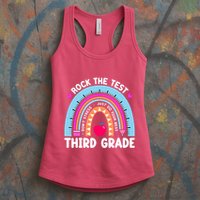 Rock The Test Day 3Rd Grade Teacher Third Grade Testing Day Womens Tank Top