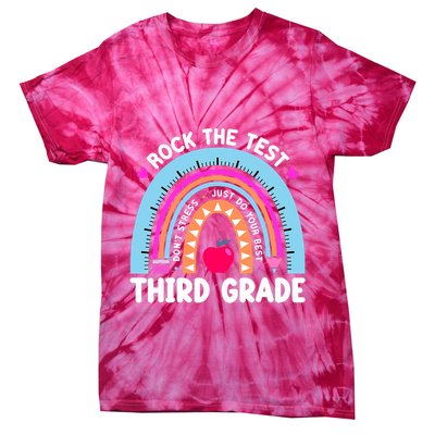Rock The Test Day 3Rd Grade Teacher Third Grade Testing Day Tie-Dye T-Shirt