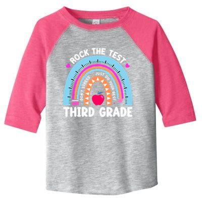 Rock The Test Day 3Rd Grade Teacher Third Grade Testing Day Toddler Fine Jersey T-Shirt