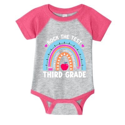 Rock The Test Day 3Rd Grade Teacher Third Grade Testing Day Infant Baby Jersey Bodysuit