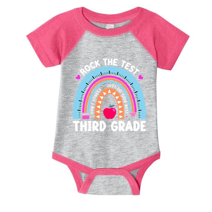 Rock The Test Day 3Rd Grade Teacher Third Grade Testing Day Infant Baby Jersey Bodysuit