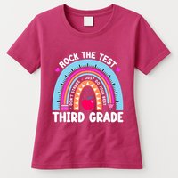 Rock The Test Day 3Rd Grade Teacher Third Grade Testing Day Womens T-Shirt