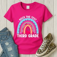 Rock The Test Day 3Rd Grade Teacher Third Grade Testing Day Womens T-Shirt
