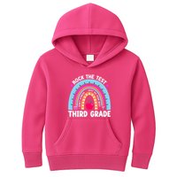 Rock The Test Day 3Rd Grade Teacher Third Grade Testing Day Kids Hoodie