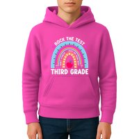 Rock The Test Day 3Rd Grade Teacher Third Grade Testing Day Kids Hoodie