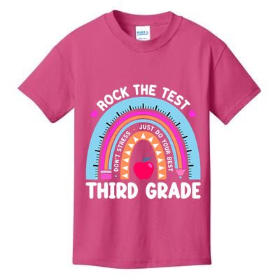 Rock The Test Day 3Rd Grade Teacher Third Grade Testing Day Kids T-Shirt