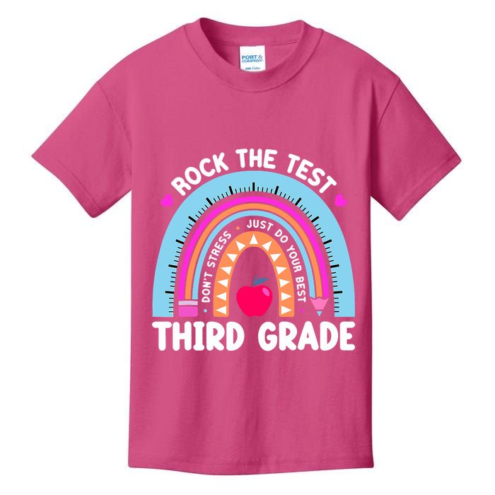 Rock The Test Day 3Rd Grade Teacher Third Grade Testing Day Kids T-Shirt