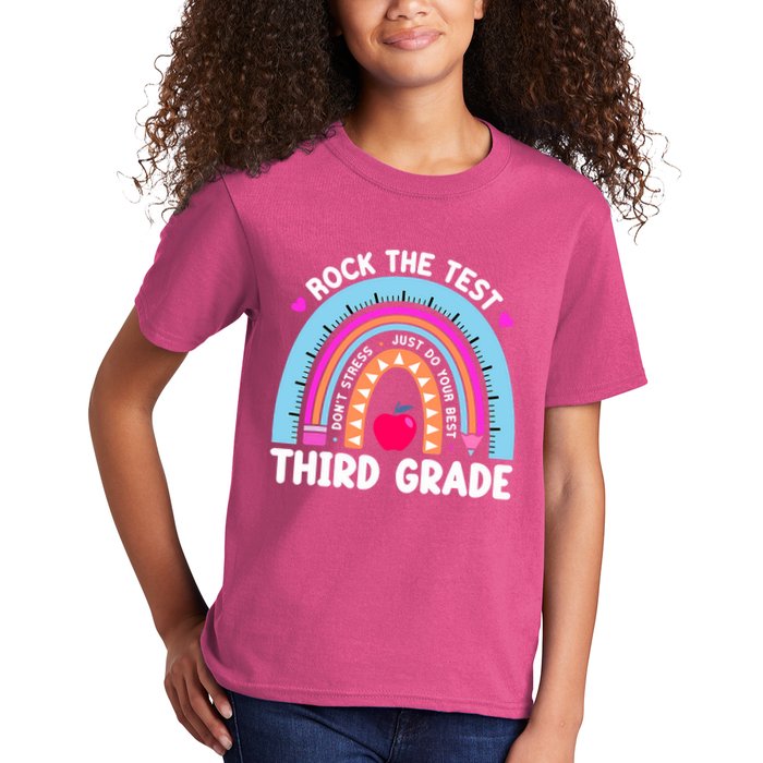 Rock The Test Day 3Rd Grade Teacher Third Grade Testing Day Kids T-Shirt