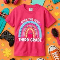 Rock The Test Day 3Rd Grade Teacher Third Grade Testing Day Kids T-Shirt