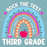 Rock The Test Day 3Rd Grade Teacher Third Grade Testing Day Sueded Cloud Jersey T-Shirt