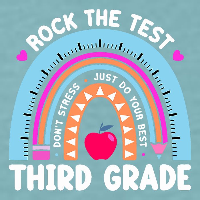 Rock The Test Day 3Rd Grade Teacher Third Grade Testing Day Sueded Cloud Jersey T-Shirt