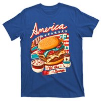 Retro Tis The Season Hamburger America 4th Of July Patriotic Great Gift T-Shirt