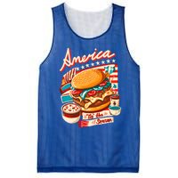 Retro Tis The Season Hamburger America 4th Of July Patriotic Great Gift Mesh Reversible Basketball Jersey Tank