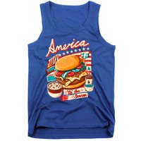 Retro Tis The Season Hamburger America 4th Of July Patriotic Great Gift Tank Top