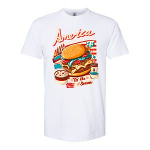 Retro Tis The Season Hamburger America 4th Of July Patriotic Great Gift Softstyle CVC T-Shirt