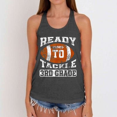 Ready To Tackle Third Grade First Day Of School Football Women's Knotted Racerback Tank