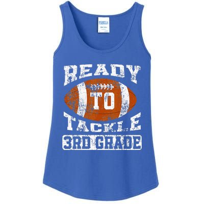 Ready To Tackle Third Grade First Day Of School Football Ladies Essential Tank