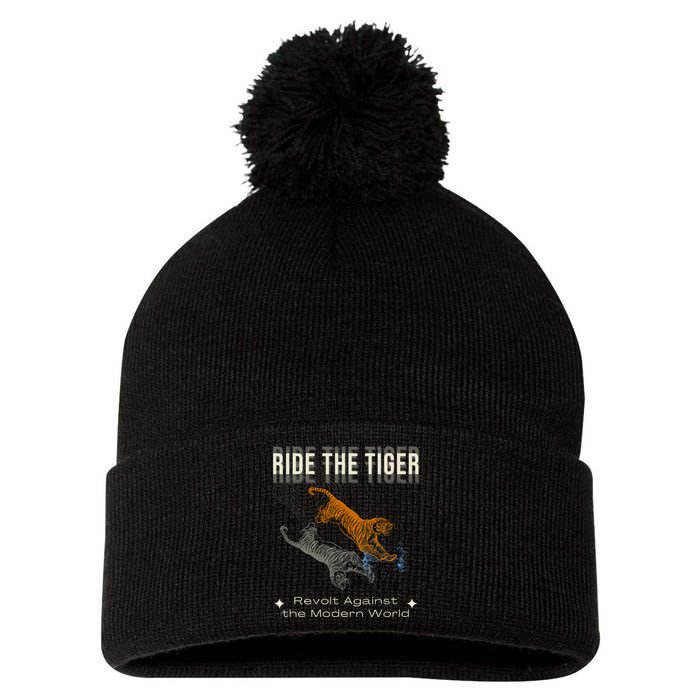 Ride The Tiger Julius Evola Revolt Against The Modern World Pom Pom 12in Knit Beanie