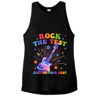 Rock The Test Testing Day Teacher Student Just Do Your Best Ladies PosiCharge Tri-Blend Wicking Tank