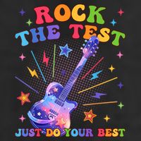 Rock The Test Testing Day Teacher Student Just Do Your Best 7 Panel Mesh Trucker Snapback Hat