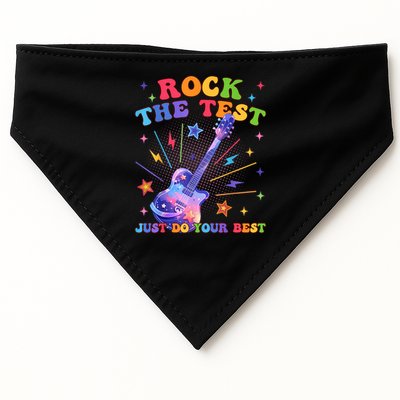 Rock The Test Testing Day Teacher Student Just Do Your Best USA-Made Doggie Bandana
