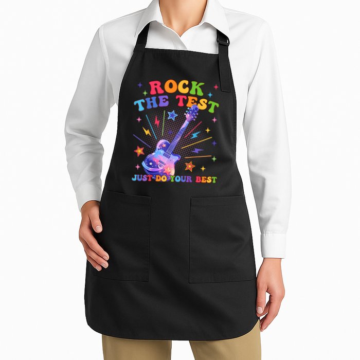 Rock The Test Testing Day Teacher Student Just Do Your Best Apron