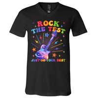 Rock The Test Testing Day Teacher Student Just Do Your Best V-Neck T-Shirt