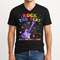 Rock The Test Testing Day Teacher Student Just Do Your Best V-Neck T-Shirt