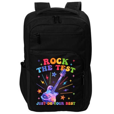 Rock The Test Testing Day Teacher Student Just Do Your Best Impact Tech Backpack