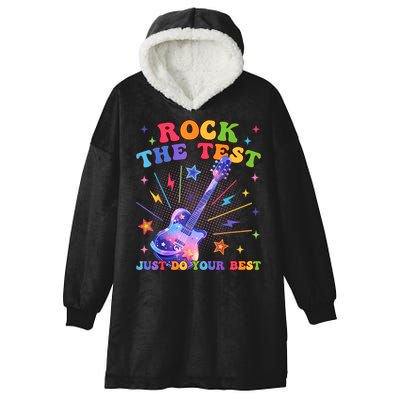 Rock The Test Testing Day Teacher Student Just Do Your Best Hooded Wearable Blanket