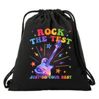 Rock The Test Testing Day Teacher Student Just Do Your Best Drawstring Bag