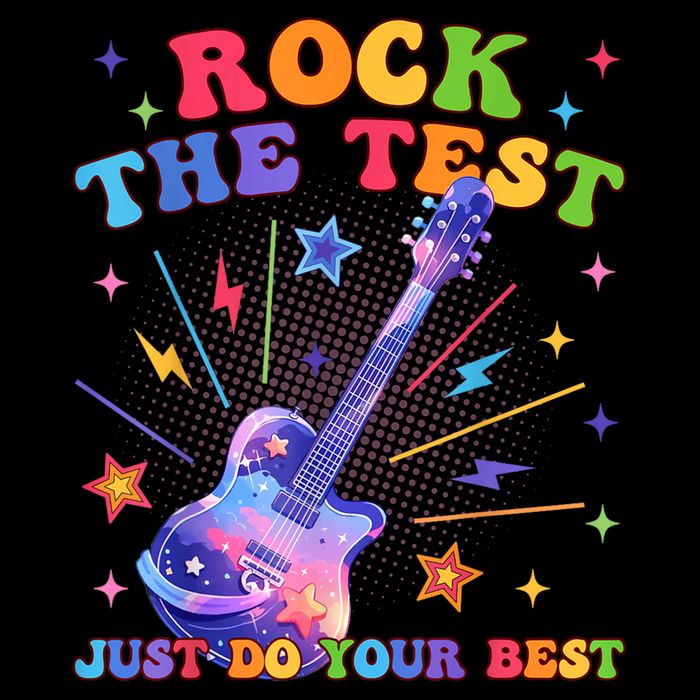 Rock The Test Testing Day Teacher Student Just Do Your Best Drawstring Bag