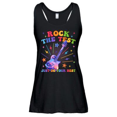 Rock The Test Testing Day Teacher Student Just Do Your Best Ladies Essential Flowy Tank