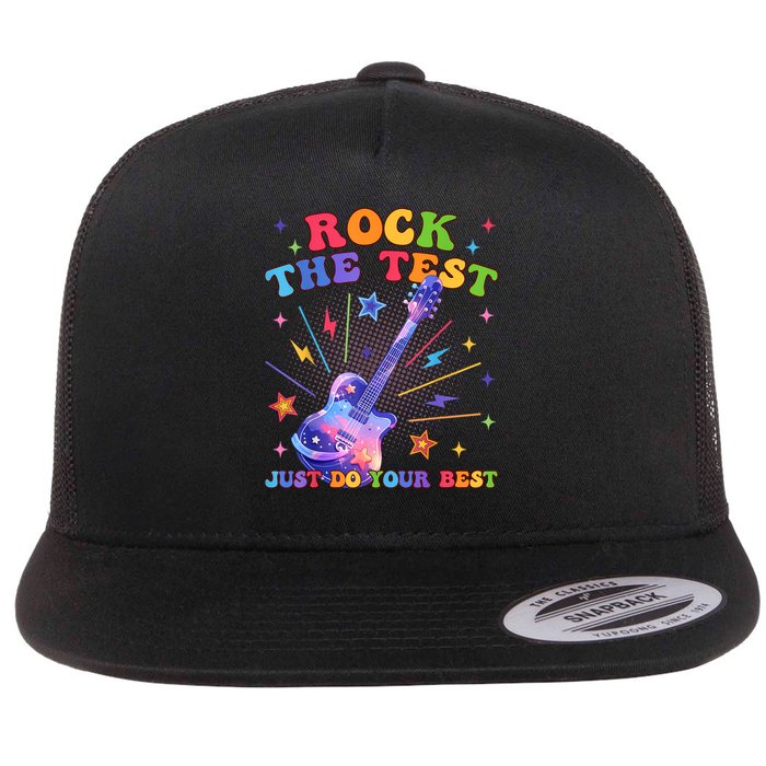Rock The Test Testing Day Teacher Student Just Do Your Best Flatbill Hat