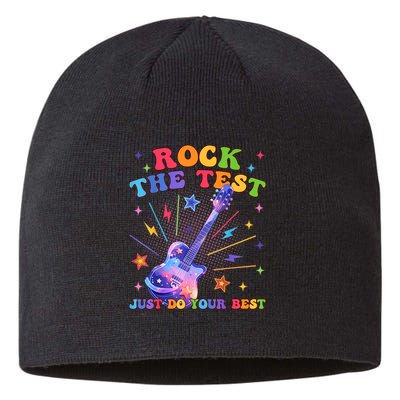 Rock The Test Testing Day Teacher Student Just Do Your Best Sustainable Beanie