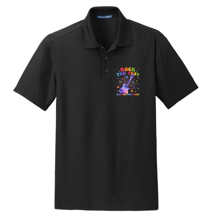 Rock The Test Testing Day Teacher Student Just Do Your Best Dry Zone Grid Polo