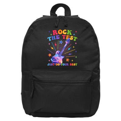 Rock The Test Testing Day Teacher Student Just Do Your Best 16 in Basic Backpack