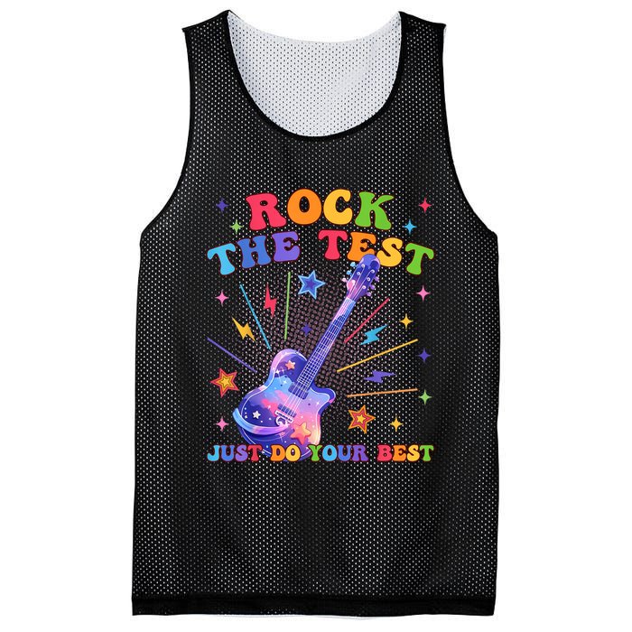 Rock The Test Testing Day Teacher Student Just Do Your Best Mesh Reversible Basketball Jersey Tank