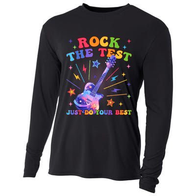 Rock The Test Testing Day Teacher Student Just Do Your Best Cooling Performance Long Sleeve Crew