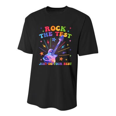 Rock The Test Testing Day Teacher Student Just Do Your Best Youth Performance Sprint T-Shirt