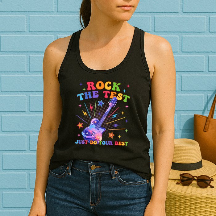Rock The Test Testing Day Teacher Student Just Do Your Best Womens Tank Top