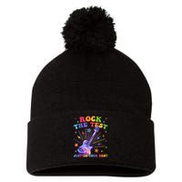 Rock The Test Testing Day Teacher Student Just Do Your Best Pom Pom 12in Knit Beanie