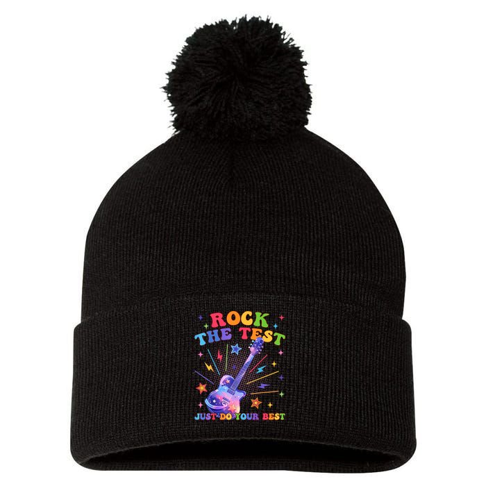 Rock The Test Testing Day Teacher Student Just Do Your Best Pom Pom 12in Knit Beanie
