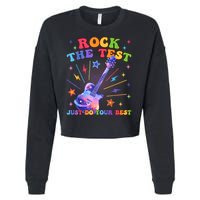 Rock The Test Testing Day Teacher Student Just Do Your Best Cropped Pullover Crew