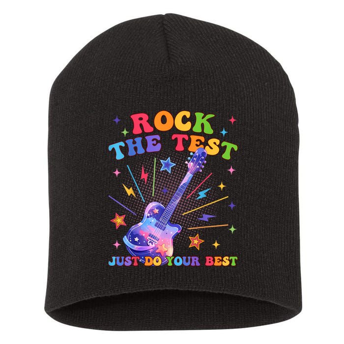 Rock The Test Testing Day Teacher Student Just Do Your Best Short Acrylic Beanie